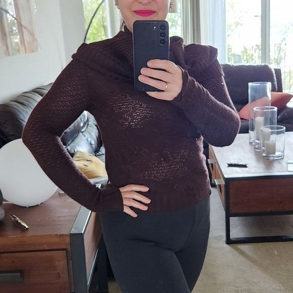 M by Missoni Sweaters - Missoni off shoulder chocolate floral jacquard knit Sweater Sz 40 Made in Italy